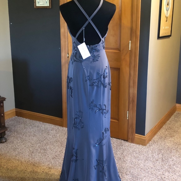 Long Gray Beaded Dress - Picture 4 of 5